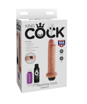 KING COCK - DILDO SQUIRTING 17.8 CM NATURAL