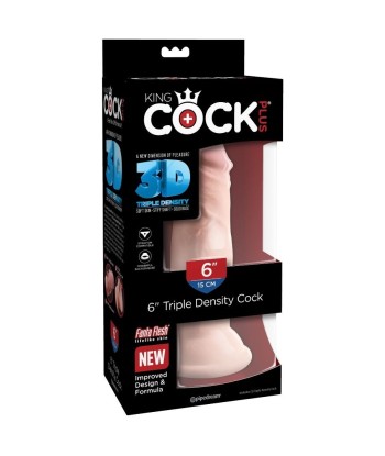 KING COCK - DILDO TRIPLE DENSIDAD 15 CM