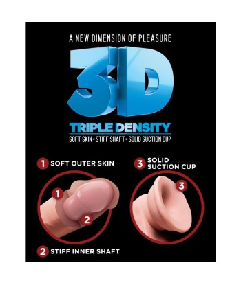 KING COCK - DILDO TRIPLE DENSIDAD 14 CM