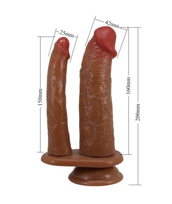 PRETTY LOVE - GORAN DOBLE DILDO REALÍSTICO NATURAL MULATO