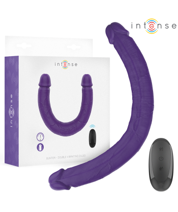 INTENSE - GUNTER DILDO DOBLE VIBRADOR 40 CM MORADO CONTROL REMOTO