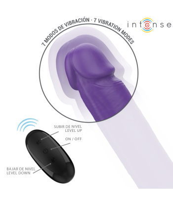 INTENSE - GUNTER DILDO DOBLE VIBRADOR 40 CM MORADO CONTROL REMOTO
