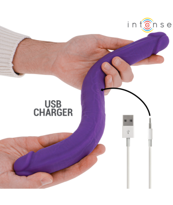 INTENSE - GUNTER DILDO DOBLE VIBRADOR 40 CM MORADO CONTROL REMOTO
