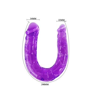 BAILE - DILDO DOBLE EN GELATINA FLEXIBLE LILA