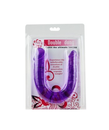 BAILE - DILDO DOBLE EN GELATINA FLEXIBLE LILA