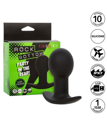 CALEXOTICS - ROCK BOTTOM PLUG ANAL 10 VIBRACIONES SILICONA NEGRO