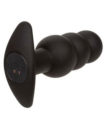 CALEXOTICS - ROCK BOTTOM PLUG ANAL CON CUENTAS 10 VIBRACIONES SILICONA NEGRO