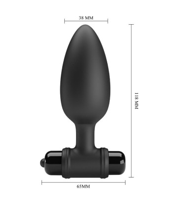 PRETTY LOVE - VIBRA BUTT PLUG 2 PLUG ANAL 10 VIBRACIONES NEGRO