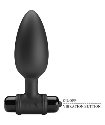 PRETTY LOVE - VIBRA BUTT PLUG 2 PLUG ANAL 10 VIBRACIONES NEGRO