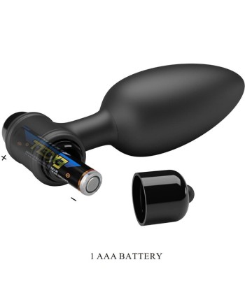 PRETTY LOVE - VIBRA BUTT PLUG 2 PLUG ANAL 10 VIBRACIONES NEGRO