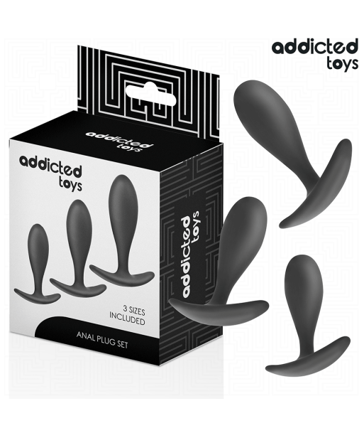 ADDICTED TOYS - SET DE 3 PLUG ANAL SILICONA MODELO 2 ADDICTED TOYS - SET DE 3 PLUG ANAL SILICONA MODELO 2