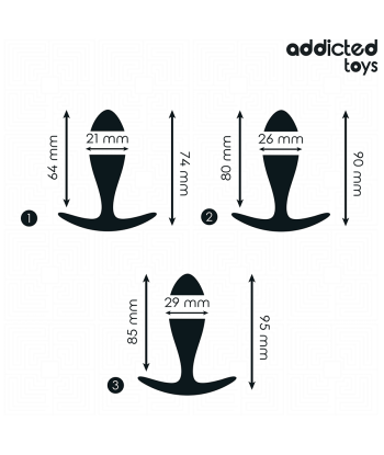 ADDICTED TOYS - SET DE 3 PLUG ANAL SILICONA MODELO 2