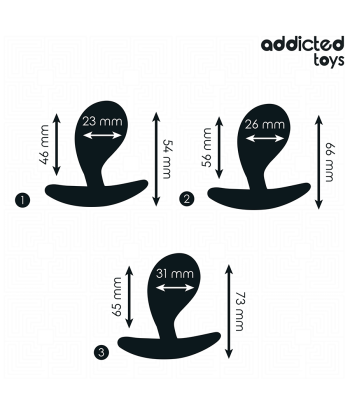 ADDICTED TOYS - SET DE 3 PLUG ANAL SILICONA MODELO 3