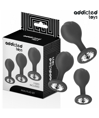 ADDICTED TOYS - SET DE 3 PLUG SILICONA ANAL CON JOYA
