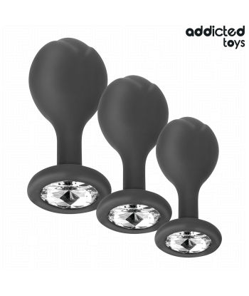 ADDICTED TOYS - SET DE 3 PLUG SILICONA ANAL CON JOYA