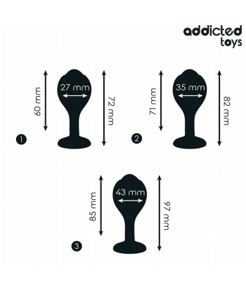 ADDICTED TOYS - SET DE 3 PLUG SILICONA ANAL CON JOYA