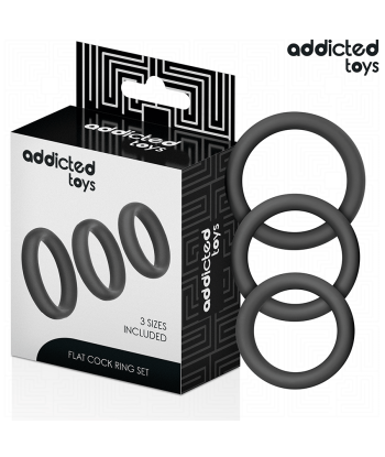 ADDICTED TOYS - SET DE ANILLOS SILICONA PLANOS
