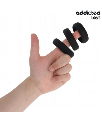ADDICTED TOYS - SET DE ANILLOS SILICONA PLANOS