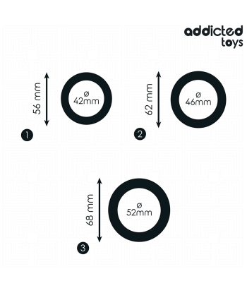 ADDICTED TOYS - SET DE ANILLOS SILICONA PLANOS