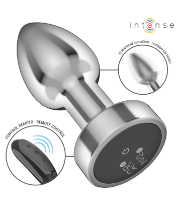 INTENSE - PLUG ANAL 10 VIBRACIONES METAL CON CONTROL REMOTO S