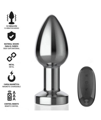 INTENSE - PLUG ANAL 10 VIBRACIONES METAL CON CONTROL REMOTO M