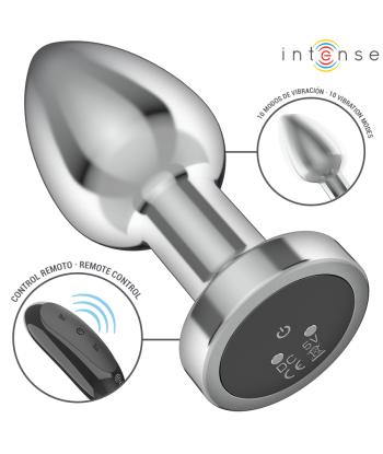 INTENSE - PLUG ANAL 10 VIBRACIONES METAL CON CONTROL REMOTO M