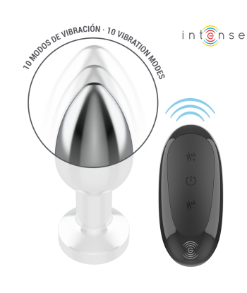 INTENSE - PLUG ANAL 10 VIBRACIONES METAL CON CONTROL REMOTO M