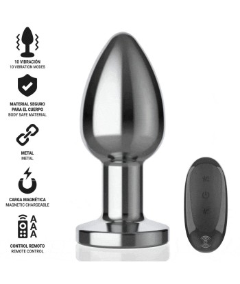 INTENSE - PLUG ANAL 10 VIBRACIONES METAL CON CONTROL REMOTO L