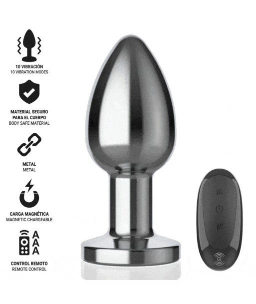 INTENSE - PLUG ANAL 10 VIBRACIONES METAL CON CONTROL REMOTO L INTENSE - PLUG ANAL 10 VIBRACIONES METAL CON CONTROL REMOTO L