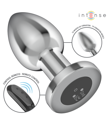 INTENSE - PLUG ANAL 10 VIBRACIONES METAL CON CONTROL REMOTO L