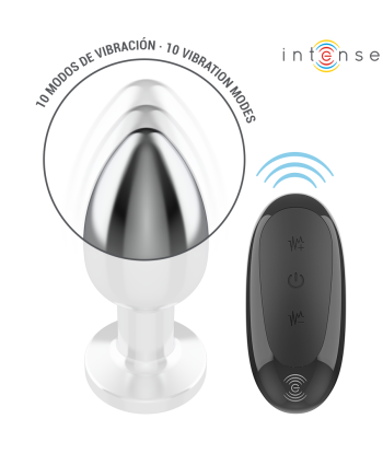 INTENSE - PLUG ANAL 10 VIBRACIONES METAL CON CONTROL REMOTO L