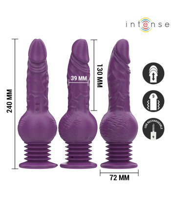 INTENSE - TATUM VIBRADOR MULTIFUNCIÓN CON VIBRACIÓN UP AND DOWN 24 CM MORADO