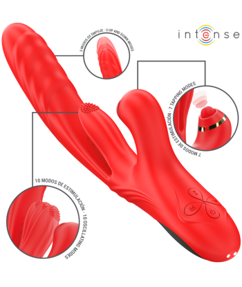INTENSE - ROSALIA VIBRADOR MULTIFUNCIÓN 3 EN 1 ROJO