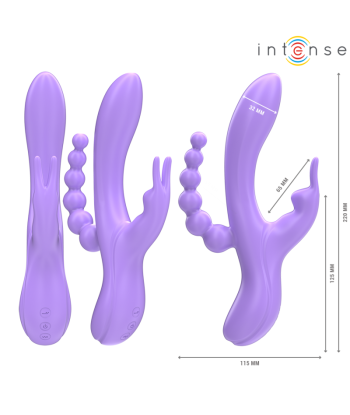 INTENSE - MIKO TRIPLE VIBRADOR RABBIT and ESTIMULADOR and ANAL 7 VIBRACIONES MORADO