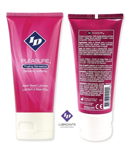 ID PLEASURE - LUBRICANTE BASE AGUA TINGING SENSATION TRAVEL TUBE 60 ML ID PLEASURE - LUBRICANTE BASE AGUA TINGING SENSATION TRAVEL TUBE 60 ML