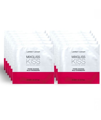 MIXGLISS - LUBRICANTE BASE AGUA SABOR A FRESA 12 MONODOSIS 4 ML