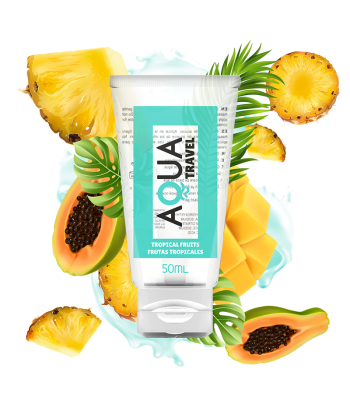 AQUA TRAVEL - LUBRICANTE BASE AGUA SABOR FRUTAS TROPICALES - 50 ML