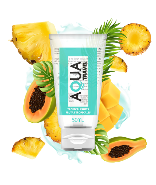 AQUA TRAVEL - LUBRICANTE BASE AGUA SABOR FRUTAS TROPICALES - 50 ML AQUA TRAVEL - LUBRICANTE BASE AGUA SABOR FRUTAS TROPICALES - 50 ML