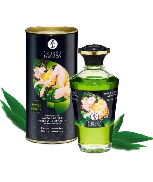 SHUNGA - ACEITE MASAJE EFECTO CALOR TE VERDE ORGÁNICO 100 ML