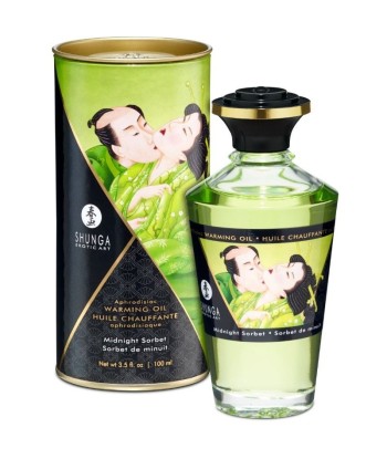 SHUNGA - ACEITE MASAJE EFECTO CALOR SABOR SORBETE DE MEDIANOCHE 100 ML
