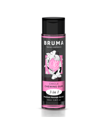 BRUMA - ACEITE DE MASAJE PREMIUM EFECTO CALOR SABOR CHICLE 3 EN 1 - 100 ML