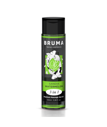 BRUMA - ACEITE DE MASAJE PREMIUM EFECTO CALOR SABOR SANDÍA 3 EN 1 - 100 ML