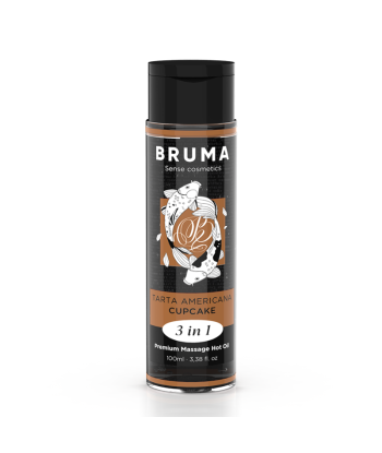 BRUMA - ACEITE DE MASAJE PREMIUM EFECTO CALOR SABOR TARTA AMERICANA 3 EN 1 - 100 ML