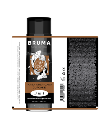 BRUMA - ACEITE DE MASAJE PREMIUM EFECTO CALOR SABOR TARTA AMERICANA 3 EN 1 - 100 ML