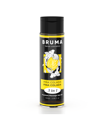 BRUMA - ACEITE DE MASAJE PREMIUM EFECTO CALOR SABOR PIÑA COLADA 3 EN 1 - 100 ML