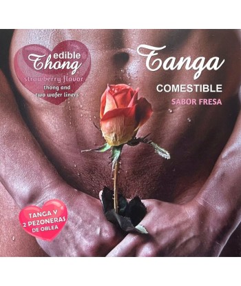 HOTFLOWERS - TANGA 2 PEZONES OBLEA FRESA HOMBRE -es-pt-en-fr-it-