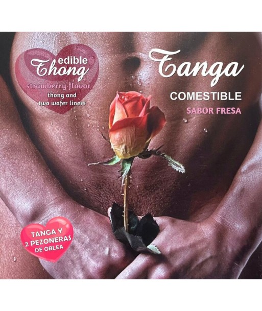 HOTFLOWERS - TANGA 2 PEZONES OBLEA FRESA HOMBRE -es-pt-en-fr-it-