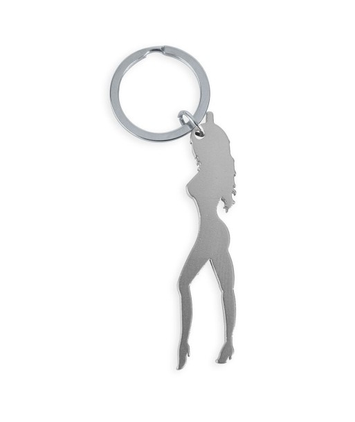 DIABLO PICANTE - LLAVERO CON SILUETA DE MUJER COLOR PLATA CON ABRIDOR DE CERVEZA DIABLO PICANTE - LLAVERO CON SILUETA DE MUJER COLOR PLATA CON ABRIDOR DE CERVEZA