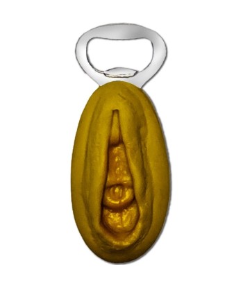 DIABLO PICANTE - ABRIDOR PLATEADO CON FORMA VAGINA DORADA