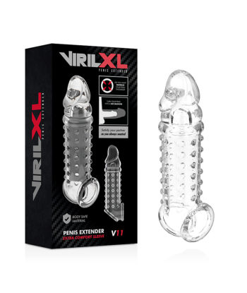 VIRILXL - EXTENSION Y FUNDA DE PENE V11 TRANSPARENTE
